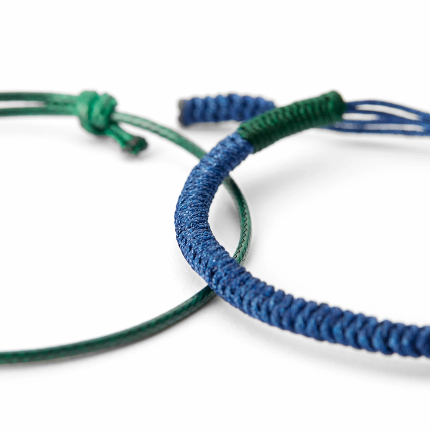 Waykins Green & Blue Braided Nylon Bracelet Set 6 Waykins Green & Blue Braided Nylon Bracelet Set - Image 6