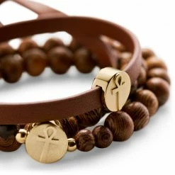 Lucleon Ankh | Brown Leather & Wooden Bracelet Set -MEN'S BRACELETS Sales Store 13 467ecdb972abffb5c909fe42dd7e128ba 3
