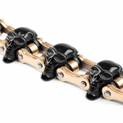 Fort Tempus Black & Gold-Tone Stainless Steel Bike Chain Bracelet 9 Fort Tempus Black & Gold-Tone Stainless Steel Bike Chain Bracelet -MEN'S BRACELETS Sales Store 13 5 26