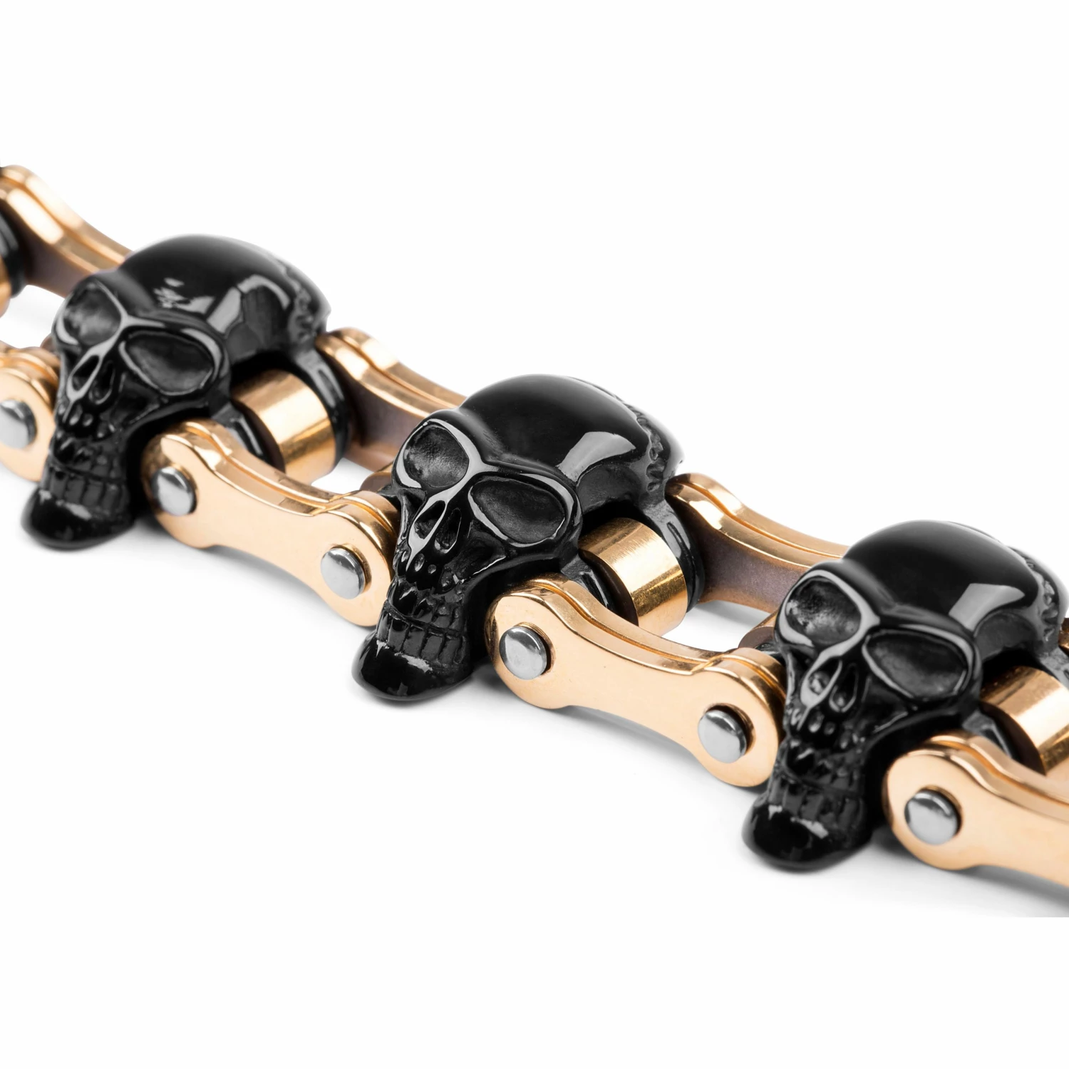 Fort Tempus Black & Gold-Tone Stainless Steel Bike Chain Bracelet 5 Fort Tempus Black & Gold-Tone Stainless Steel Bike Chain Bracelet - Image 5