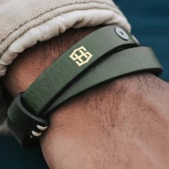 Salt & Hide Green Buffalo Leather Wrap Bracelet -MEN'S BRACELETS Sales Store 13333bm