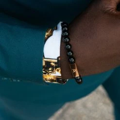 Arkai Roas | Black Onyx & Rose Gold-Tone Bracelet -MEN'S BRACELETS Sales Store 13 2