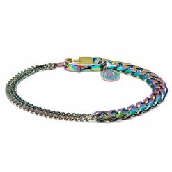 Lucleon Amager | Rainbow Stainless Steel Curb Chain Bracelet