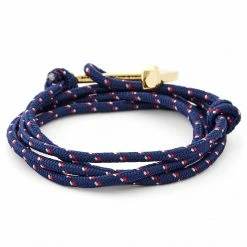 Tailor Toki Navy Blue & Gold-Tone Anchor Bracelet -MEN'S BRACELETS Sales Store 14 1 91