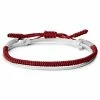 Waykins Red & Grey Braided Nylon Bracelet Set