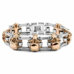 Fort Tempus Silver-Tone & Gold-Tone Stainless Steel Bike Chain Bracelet
