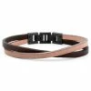 Lucleon Dark & Light Leather & Steel Single Strap Bracelet