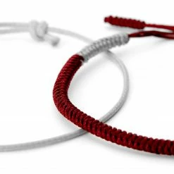 Waykins Red & Grey Braided Nylon Bracelet Set -MEN'S BRACELETS Sales Store 14 4363efc19c15ab827bffe53dcb81c0798