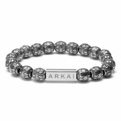 Arkai Roas | Silver-Tone Stainless Steel Bead Bracelet