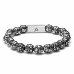 Arkai Roas | Silver-Tone Stainless Steel Bead Bracelet 7 Arkai Roas | Silver-Tone Stainless Steel Bead Bracelet -MEN'S BRACELETS Sales Store 15 2af3d41c97047f0adf0405bf3b0d7e8b2
