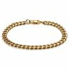 Lucleon 1/4" (6 mm) Gold-Tone Stainless Steel Curb Chain Bracelet
