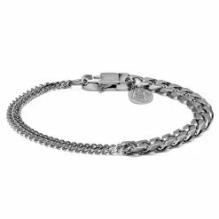 Lucleon Amager | Silver-Tone Stainless Steel Curb Chain Bracelet