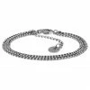 Arkai Rico | Silver-Tone Double Curb Chain Bracelet