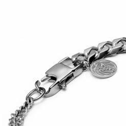 Lucleon Amager | Silver-Tone Stainless Steel Curb Chain Bracelet -MEN'S BRACELETS Sales Store 16 3d09835d3a3ec0192417562d3a380d430 3