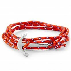 Tailor Toki Red & Silver-Tone Anchor Bracelet