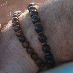 Waykins Wave | Natural Black & Earth Tones Wooden Bracelet Set 11 Waykins Wave | Natural Black & Earth Tones Wooden Bracelet Set -MEN'S BRACELETS Sales Store 17653bm