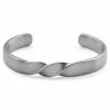 Lucleon Evan | Silver-Tone Stainless Steel Twisted Cuff Bracelet