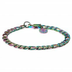 Lucleon Amager | Rainbow Stainless Steel Figaro Chain Bracelet