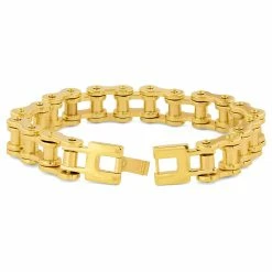 Fort Tempus Gold-Tone Stainless Steel Bike Chain Bracelet -MEN'S BRACELETS Sales Store 18 3 55
