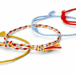 Waykins Yellow, Red & Blue Braided Yarn Bracelet Set -MEN'S BRACELETS Sales Store 19 5032846dca460c49f6e4127db90b14857