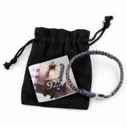 Lucleon Grey Waxed Cotton & Silver Bracelet -MEN'S BRACELETS Sales Store 1 50 1 189 1 154