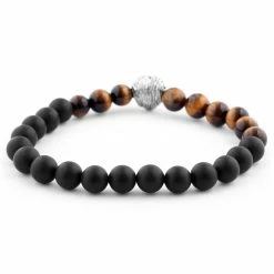Neshraw Black Onyx & Red Tiger's Eye Lion Bracelet 8 Neshraw Black Onyx & Red Tiger's Eye Lion Bracelet -MEN'S BRACELETS Sales Store 2 1 84 1 191