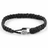 Lucleon Black Waxed Cotton & Silver Bracelet