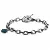 Arkai Atlas | Silver-tone Stainless Steel Azurmalachite Charm Bracelet