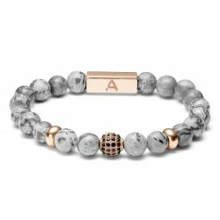 Arkai Roas | Grey Jasper & Rose Gold-Tone Bracelet -MEN'S BRACELETS Sales Store 2 2.80ed91843c47eb82d2f73bc3d8bec005