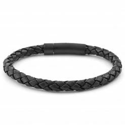 Lucleon Black Braided Leather Cord Bracelet -MEN'S BRACELETS Sales Store 2 2 201 1
