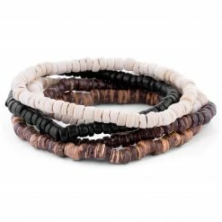 Lucleon Miro | Black, Natural & White Coconut Bracelet Set -MEN'S BRACELETS Sales Store 2 2 399