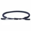 Waykins Adjustable Blue Nylon Lucky Knot Bracelet