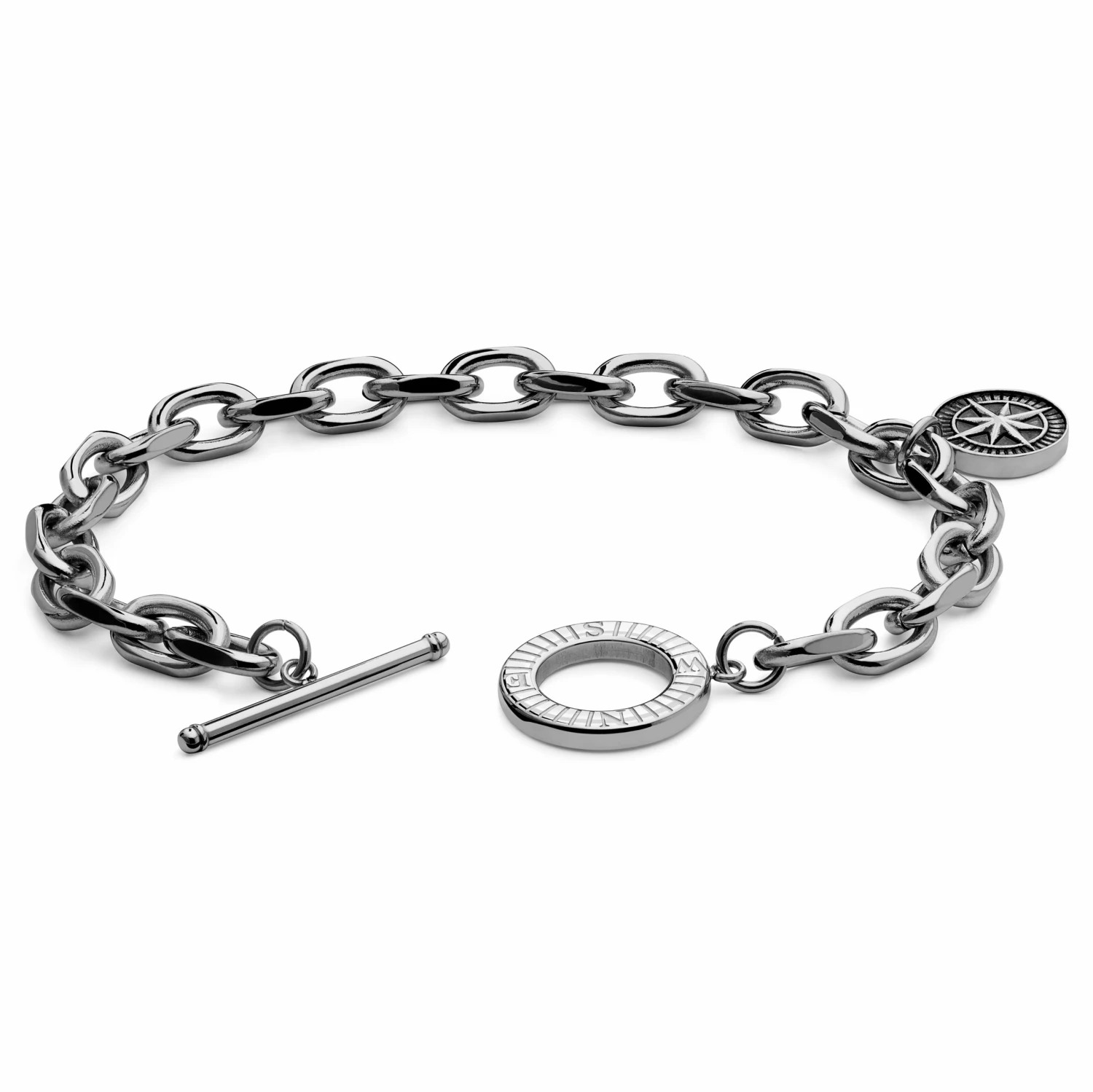 Arkai Atlas | Silver-tone Stainless Steel North Star Charm Bracelet 4 Arkai Atlas | Silver-tone Stainless Steel North Star Charm Bracelet - Image 4
