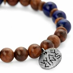 Waykins Wave | Blue Lapis Lazuli & Wooden Bracelet -MEN'S BRACELETS Sales Store 2 3 copy 33