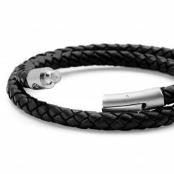 Lucleon Collins | 6mm Black Woven Leather Wrap Bracelet -MEN'S BRACELETS Sales Store 2 4.5085e76c8ed7b5b573779705c784e853 2