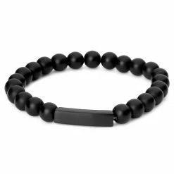 Lucleon Matte Black Onyx & Stainless Steel ID Bracelet