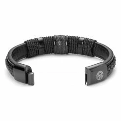 Lucleon Icon | All Black Leather & Stainless Steel Bracelet -MEN'S BRACELETS Sales Store 20261 2