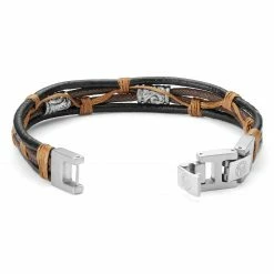 Lucleon Icon | Brown & Black Leather Cord Bracelet -MEN'S BRACELETS Sales Store 20279 2