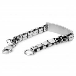 Fort Tempus Polished Silver-Tone Stainless Steel Box Chain Bracelet