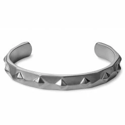 Moody Mason Jax | Silver-Tone Stainless Steel Spike Cuff Bracelet