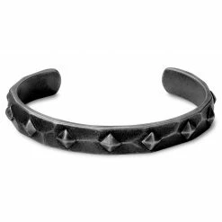 Moody Mason Jax | Grey Stainless Steel Spike Cuff Bracelet