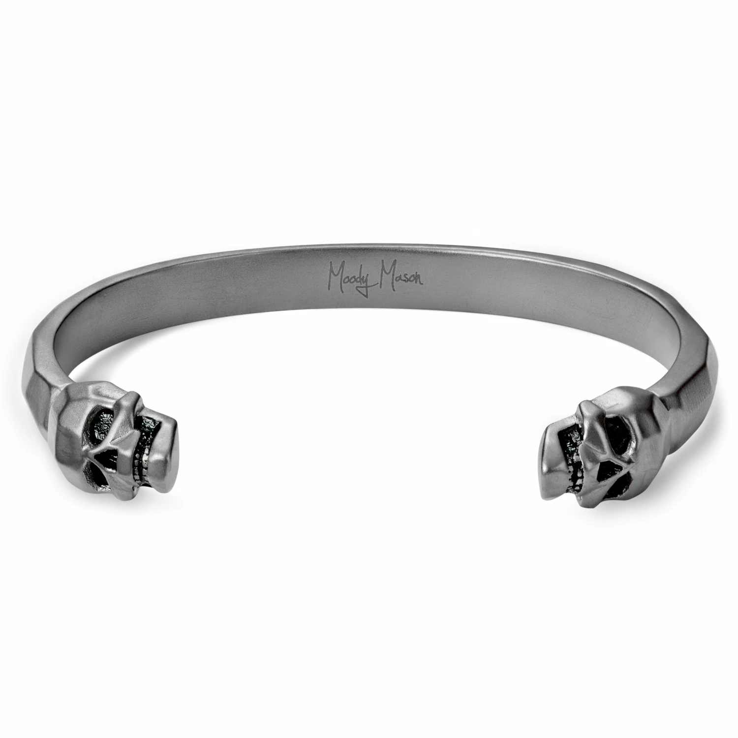 Moody Mason Jax | Silver-Tone Stainless Steel Skull Cuff Bracelet 1 Moody Mason Jax | Silver-Tone Stainless Steel Skull Cuff Bracelet