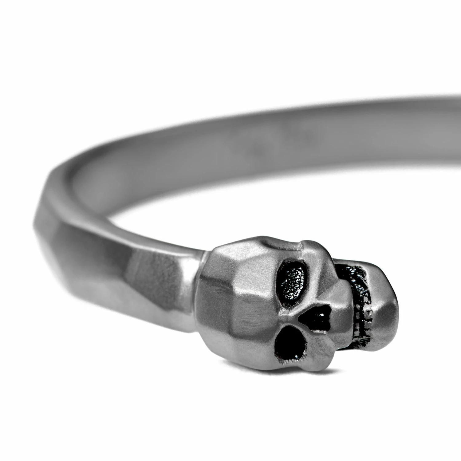 Moody Mason Jax | Silver-Tone Stainless Steel Skull Cuff Bracelet 2 Moody Mason Jax | Silver-Tone Stainless Steel Skull Cuff Bracelet - Image 2