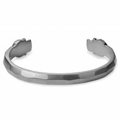 Moody Mason Jax | Silver-Tone Stainless Steel Skull Cuff Bracelet 10 Moody Mason Jax | Silver-Tone Stainless Steel Skull Cuff Bracelet -MEN'S BRACELETS Sales Store 21456 4
