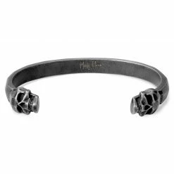 Moody Mason Jax | Grey Stainless Steel Skull Cuff Bracelet