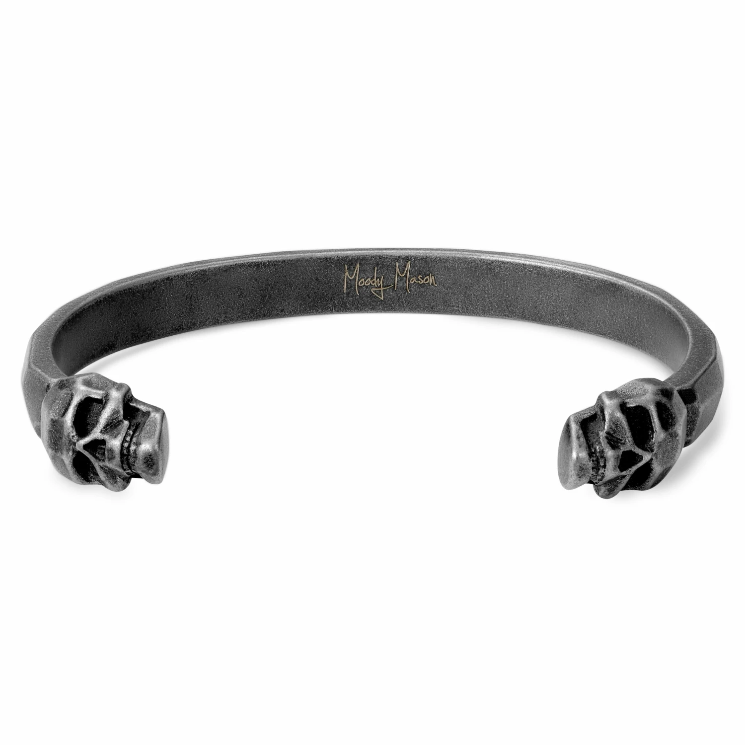 Moody Mason Jax | Grey Stainless Steel Skull Cuff Bracelet 1 Moody Mason Jax | Grey Stainless Steel Skull Cuff Bracelet