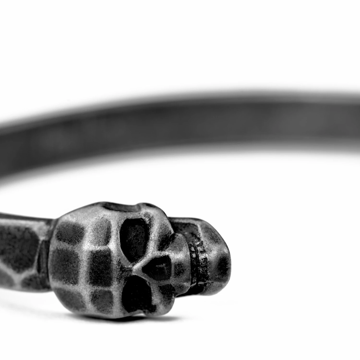 Moody Mason Jax | Grey Stainless Steel Skull Cuff Bracelet 2 Moody Mason Jax | Grey Stainless Steel Skull Cuff Bracelet - Image 2