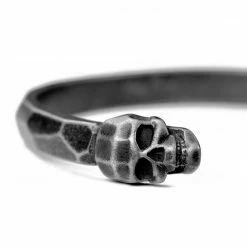 Moody Mason Jax | Grey Stainless Steel Skull Cuff Bracelet 7 Moody Mason Jax | Grey Stainless Steel Skull Cuff Bracelet -MEN'S BRACELETS Sales Store 21458 3