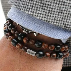 Lucleon Black & Natural Wooden Bracelet Set -MEN'S BRACELETS Sales Store 2232 1 1