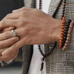 Lucleon Black, Orange & Tan Wood Bead Bracelet 9 Lucleon Black, Orange & Tan Wood Bead Bracelet -MEN'S BRACELETS Sales Store 2265 10302 square 2